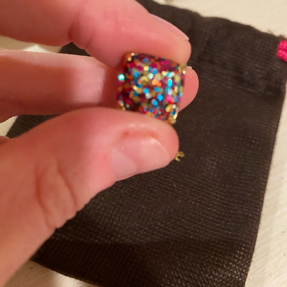 EUC practically new Kate spade glitter stud earrings - Picture 2 of 4